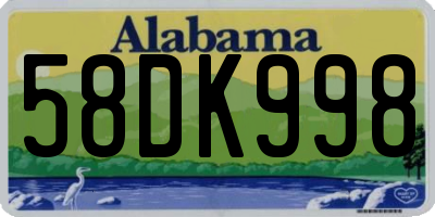 AL license plate 58DK998
