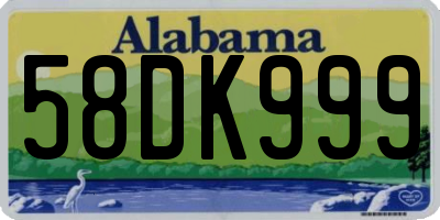 AL license plate 58DK999
