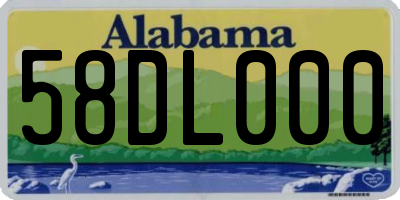 AL license plate 58DL000