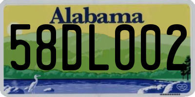 AL license plate 58DL002