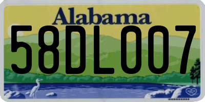 AL license plate 58DL007