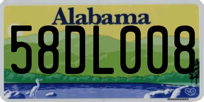 AL license plate 58DL008
