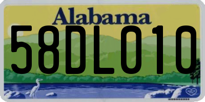 AL license plate 58DL010