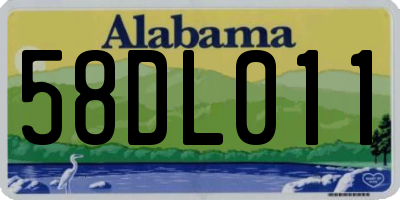 AL license plate 58DL011