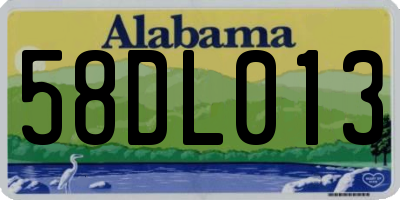 AL license plate 58DL013