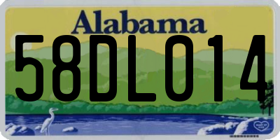 AL license plate 58DL014