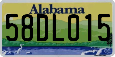 AL license plate 58DL015