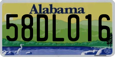 AL license plate 58DL016