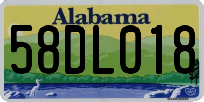 AL license plate 58DL018