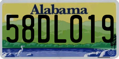 AL license plate 58DL019