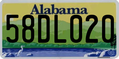 AL license plate 58DL020