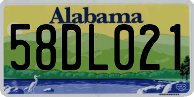 AL license plate 58DL021