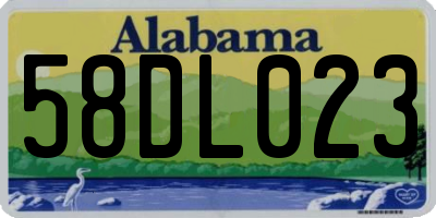 AL license plate 58DL023