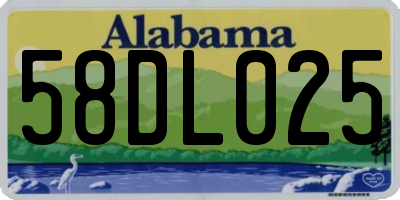 AL license plate 58DL025