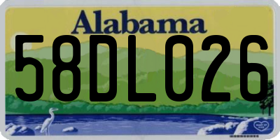 AL license plate 58DL026