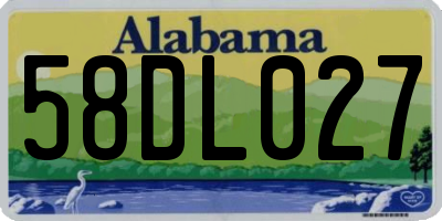 AL license plate 58DL027