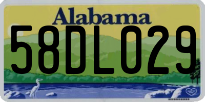 AL license plate 58DL029