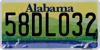 AL license plate 58DL032