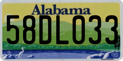 AL license plate 58DL033