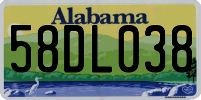 AL license plate 58DL038