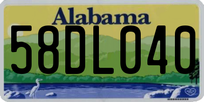 AL license plate 58DL040