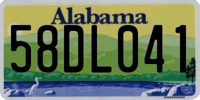 AL license plate 58DL041