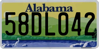 AL license plate 58DL042