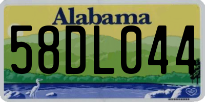 AL license plate 58DL044
