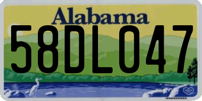 AL license plate 58DL047