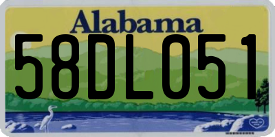 AL license plate 58DL051