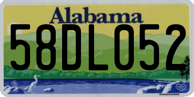 AL license plate 58DL052