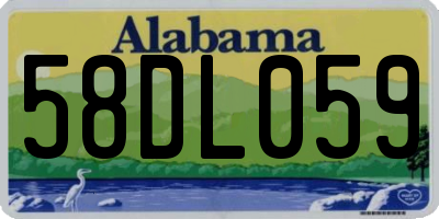 AL license plate 58DL059