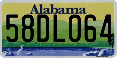 AL license plate 58DL064