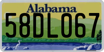 AL license plate 58DL067