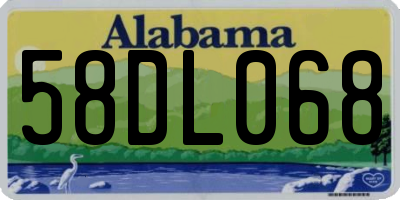AL license plate 58DL068