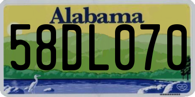 AL license plate 58DL070