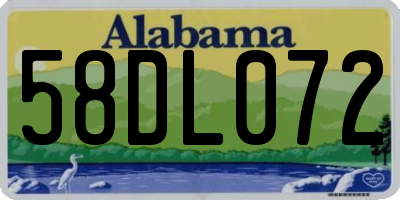 AL license plate 58DL072