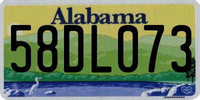 AL license plate 58DL073
