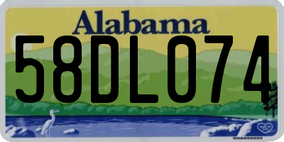 AL license plate 58DL074
