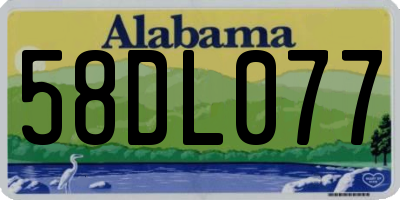 AL license plate 58DL077