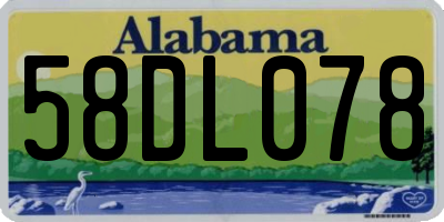 AL license plate 58DL078