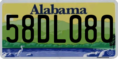 AL license plate 58DL080