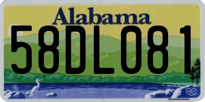 AL license plate 58DL081