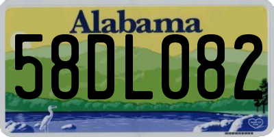 AL license plate 58DL082