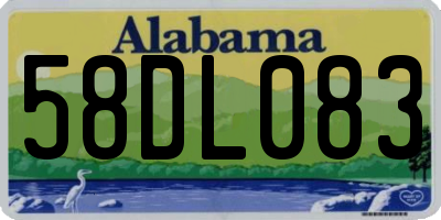 AL license plate 58DL083