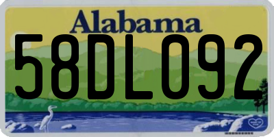 AL license plate 58DL092