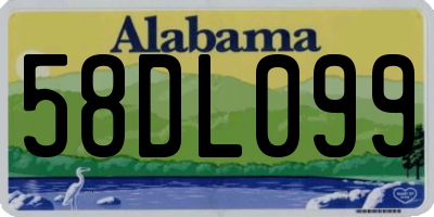 AL license plate 58DL099