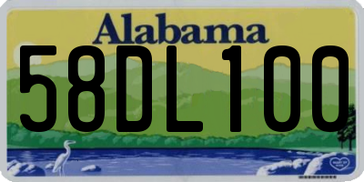 AL license plate 58DL100