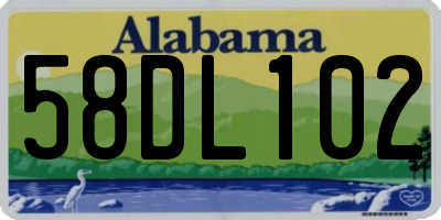 AL license plate 58DL102