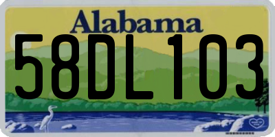 AL license plate 58DL103